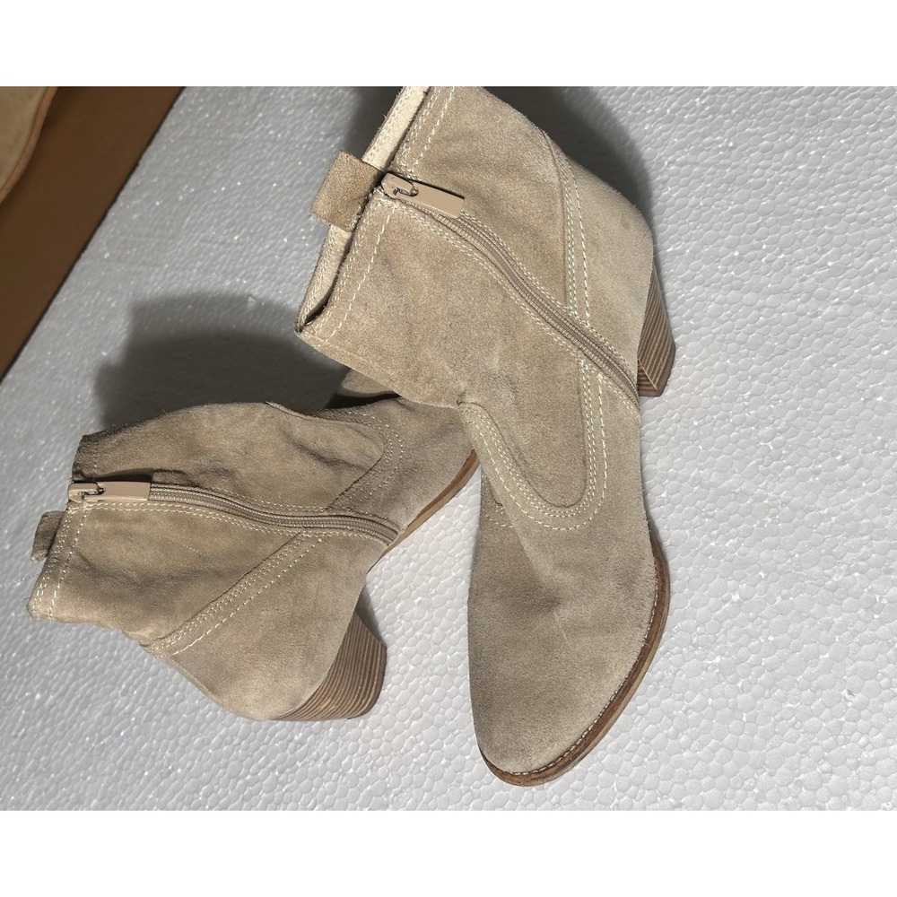 Slouchy Tan Suede Western Booties with Metal Studs By Lavorazione Artigiana EU38